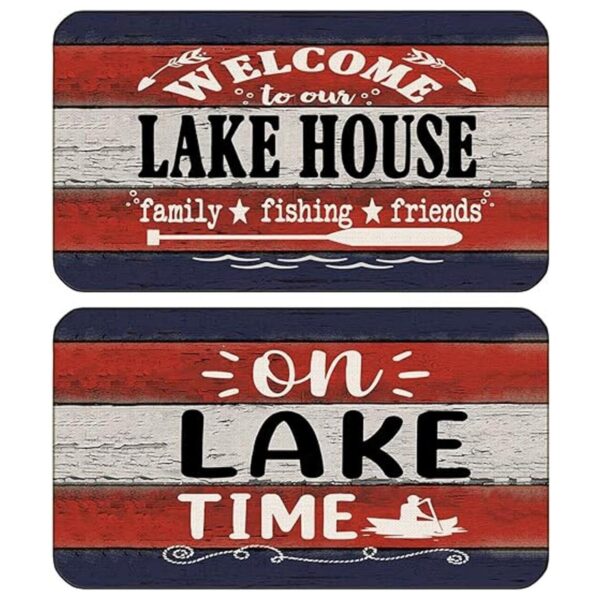 Welcome to The Lake Family Fishing Friends Juego de 2_1