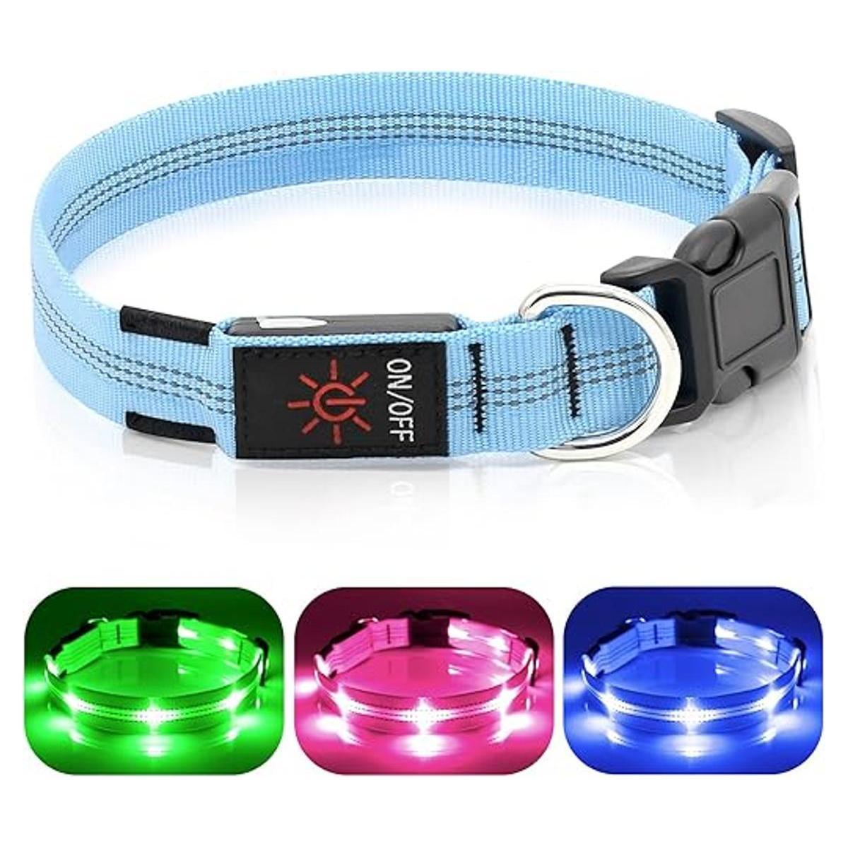 Weesiber Collar iluminado para perro collar LED