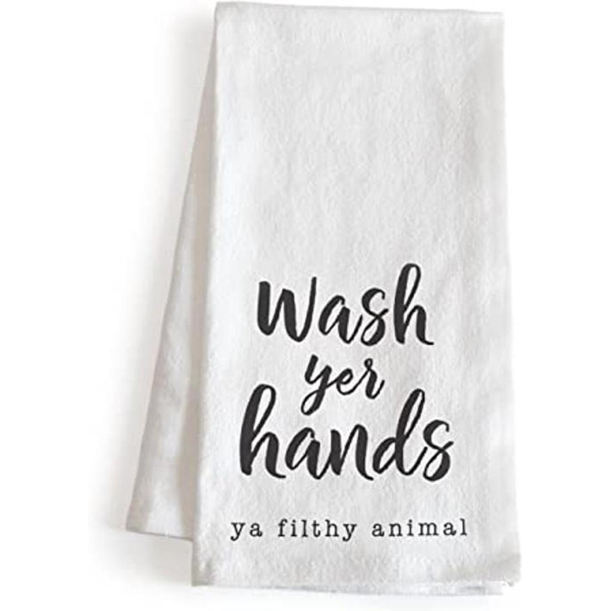 Wash Your Hands Ya Toalla de mano de animales sucios de