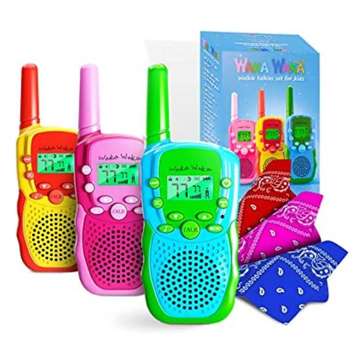 Waka Waka Walkie Talkies para niños paquete de 3