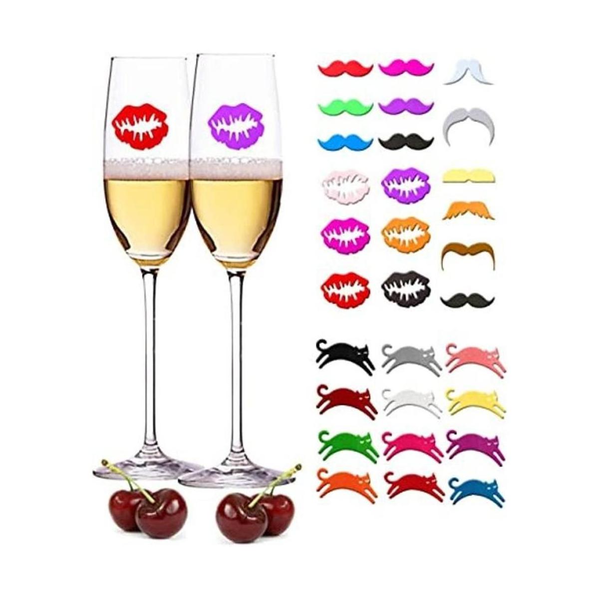WZT 30 marcadores de silicona para bebidas de vino y copas