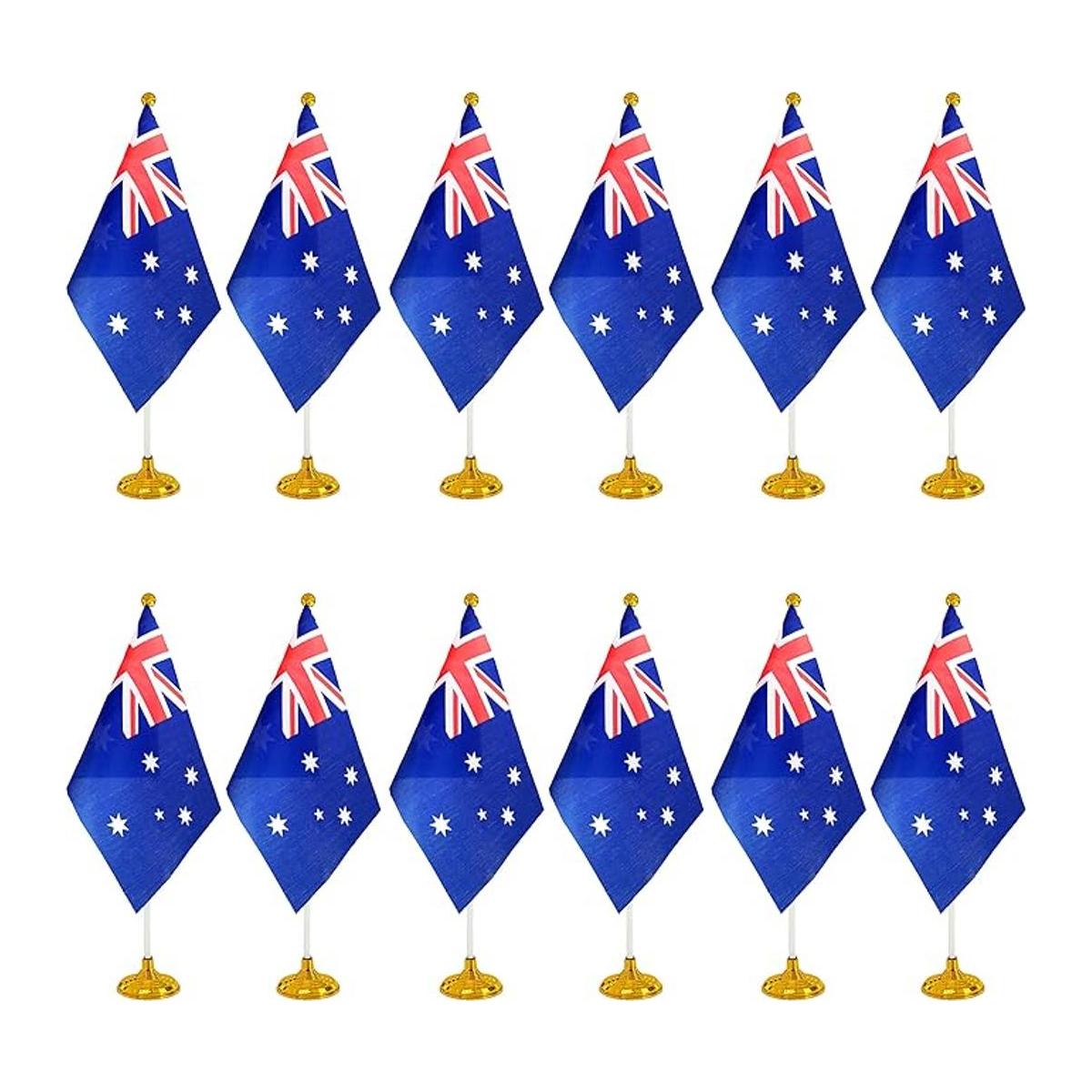 WXTWK Paquete de 12 banderas de escritorio australianas