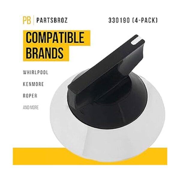 WP330190 330190 Perilla para quemador de gama paquete de_2
