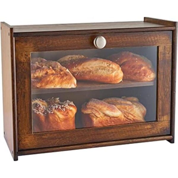 WORTHYEAH Panera de bambú para encimera de cocina caja de