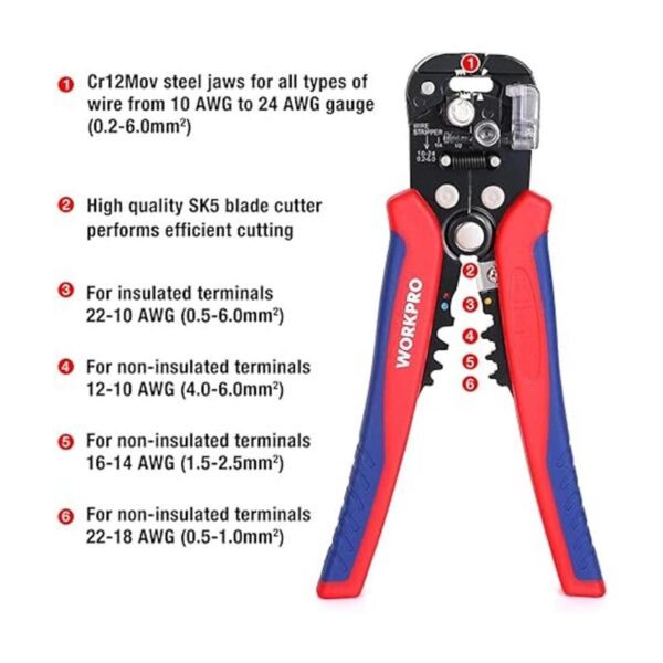 WORKPRO Juego de pelacables pelacables multiherramientas