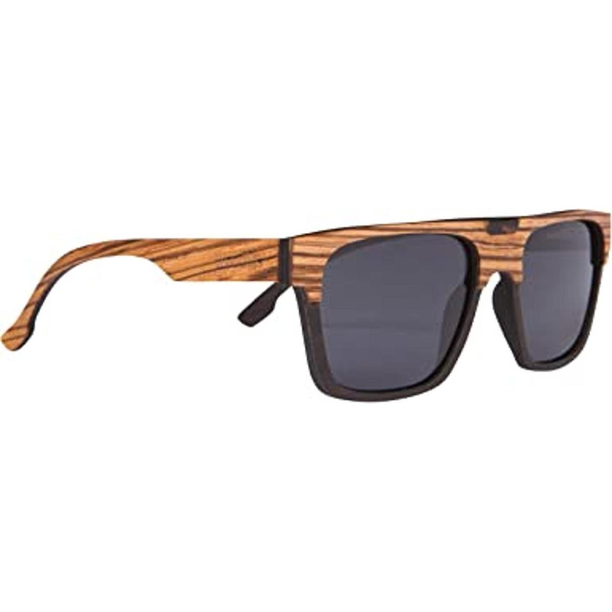 WOODIES Lentes de sol polarizados de madera de cebra con
