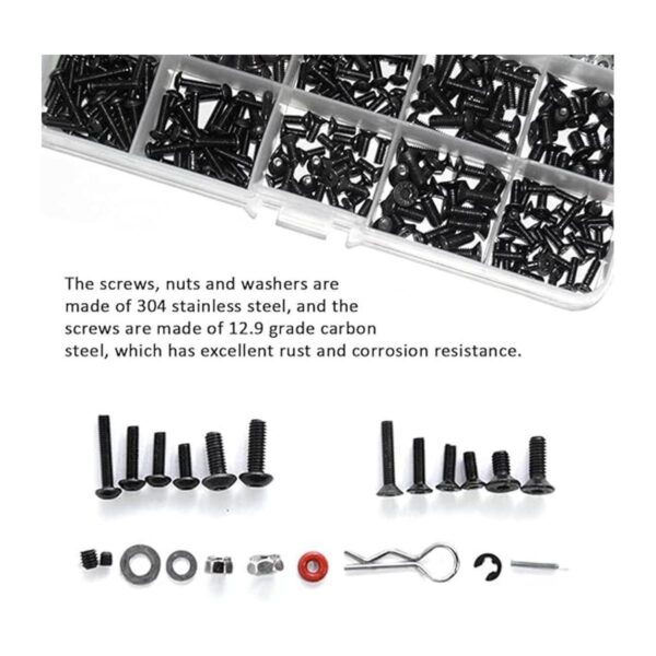 WEISHUJI Juego universal de tornillos RC de 500 piezas