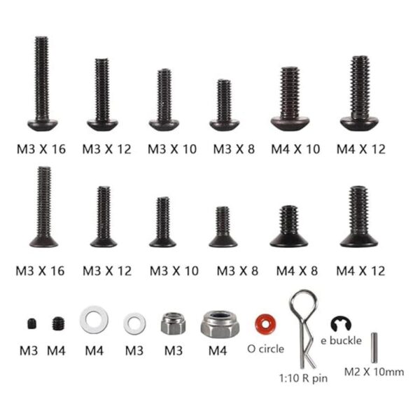 WEISHUJI Juego universal de tornillos RC de 500 piezas