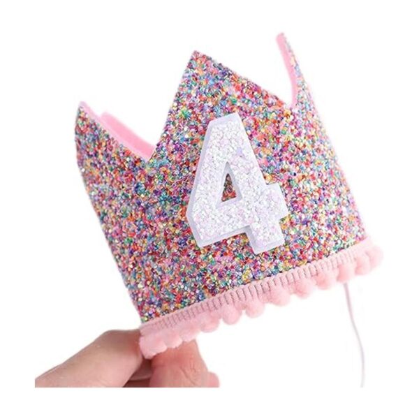 WAHAWU Corona de arcoíris para fiesta de cumpleaños de 4_5