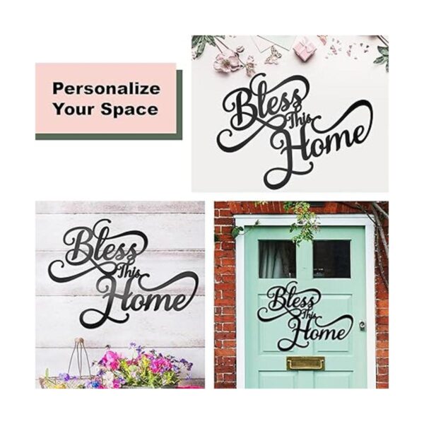 Vivegate Bless This Home Decoración de pared de metal_2