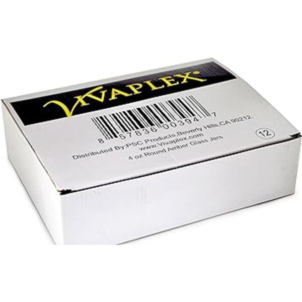 Vivaplex 12 ámbar redondo de 4 oz tarros de vidrio_2