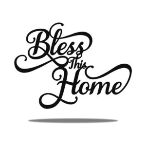 Vivegate Bless This Home Decoración de pared de metal_1
