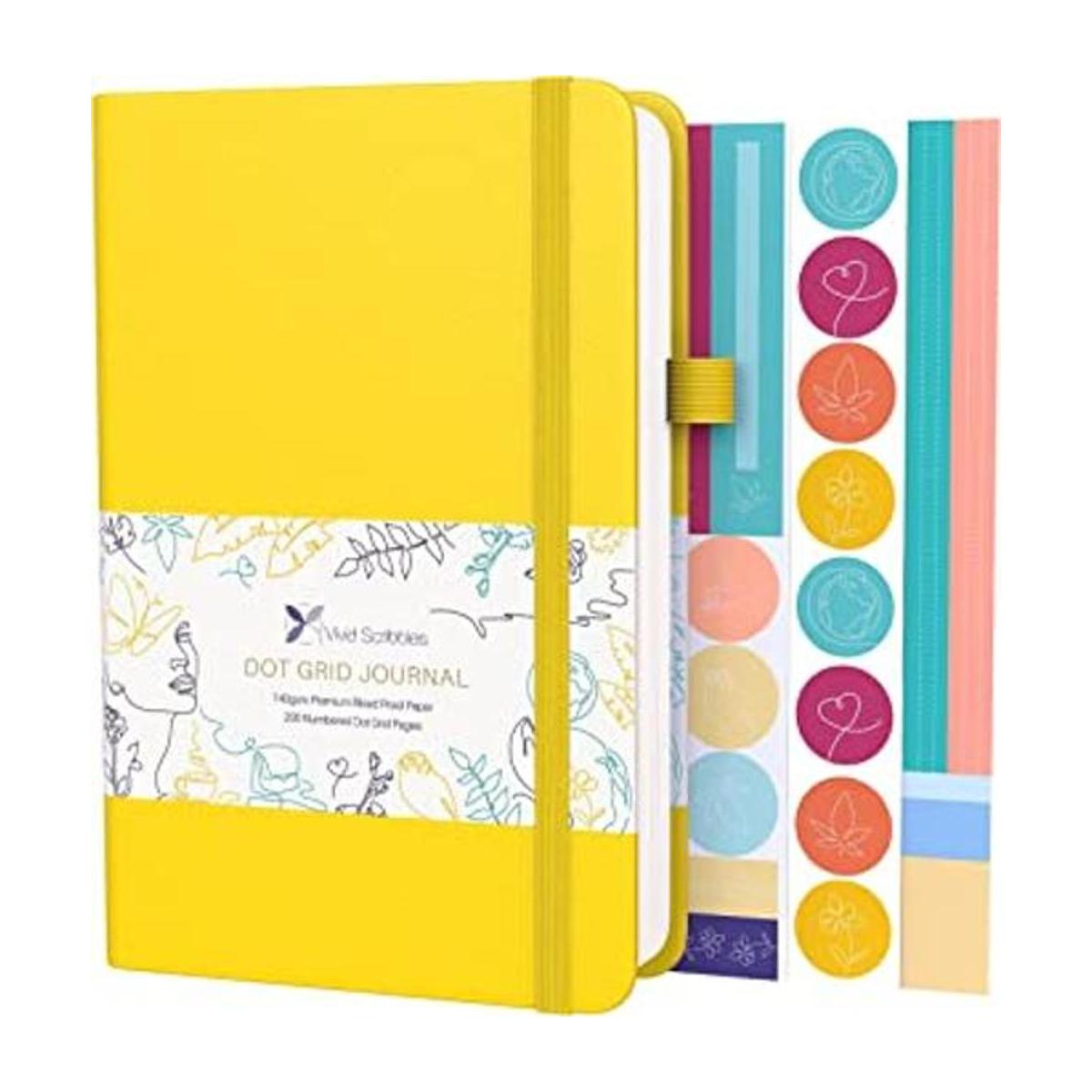 Vivid Scribbles Diario de puntos Papel blanco grueso de
