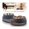 Vivaglory Cuencos de acero inoxidable para perros con_3