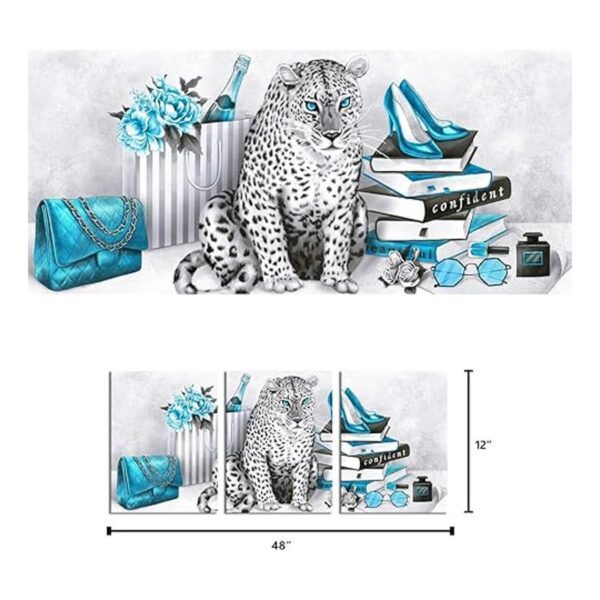 Visual Art Decor Glam Cuadro de moda turquesa azul y
