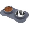 Vivaglory Cuencos de acero inoxidable para perros con_6