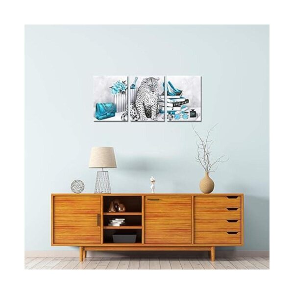 Visual Art Decor Glam Cuadro de moda turquesa azul y