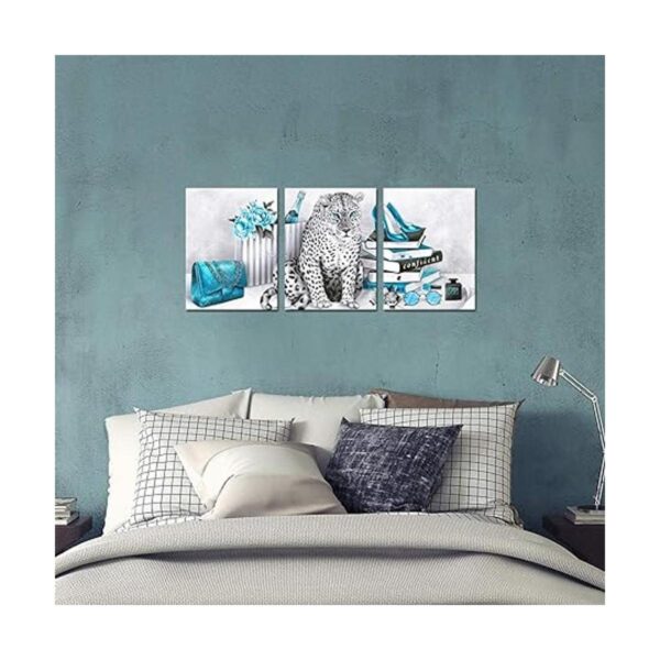 Visual Art Decor Glam Cuadro de moda turquesa azul y