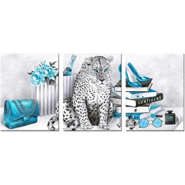 Visual Art Decor Glam Cuadro de moda turquesa azul y