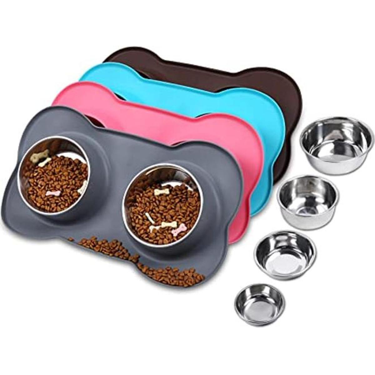 Vivaglory Cuencos de acero inoxidable para perros con