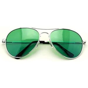 Vision World Eyewear Aviador de metal plateado colorido_1