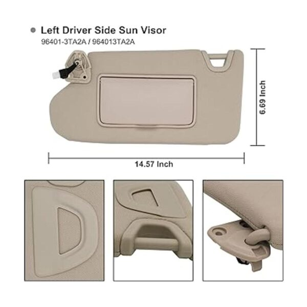 Visera solar izquierda del lado del conductor compatible_4