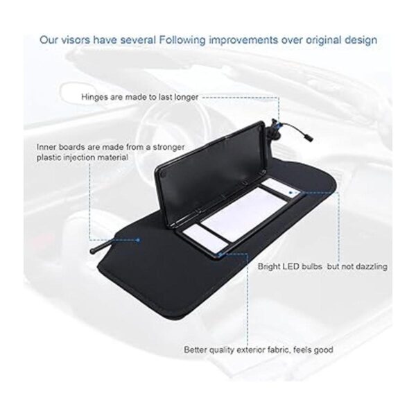 Visera solar automotriz con luces LED brillantes_2