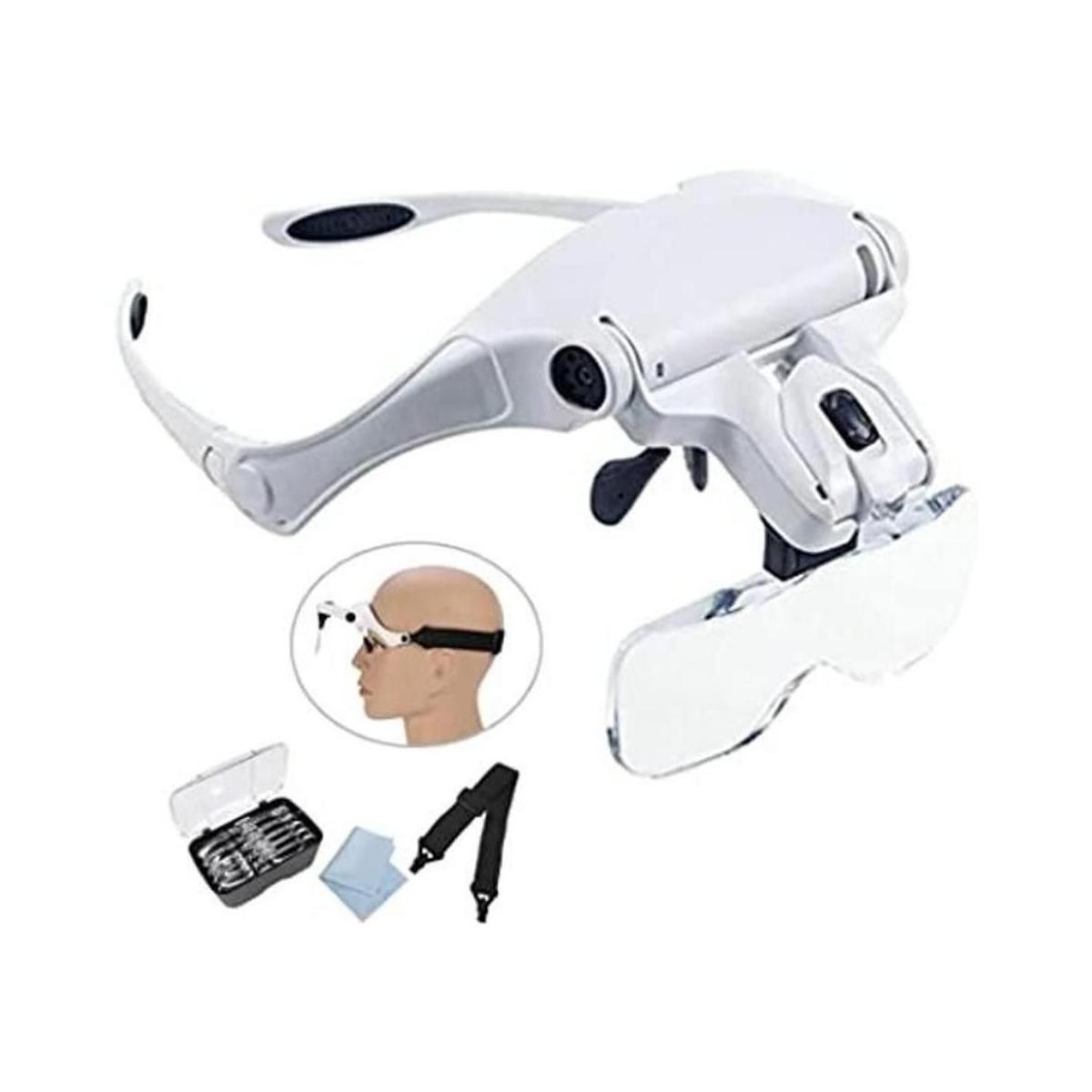 Visor con lente de aumento y luces manos libres para