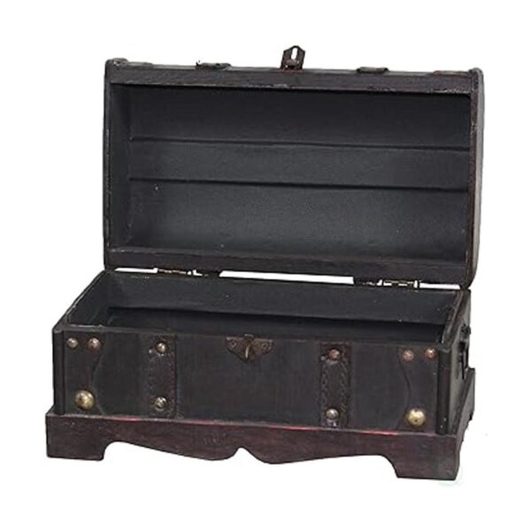 Vintiquewise TM Cofre del tesoro de madera pequeño_2