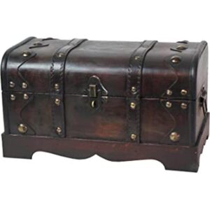 Vintiquewise TM Cofre del tesoro de madera pequeño_1
