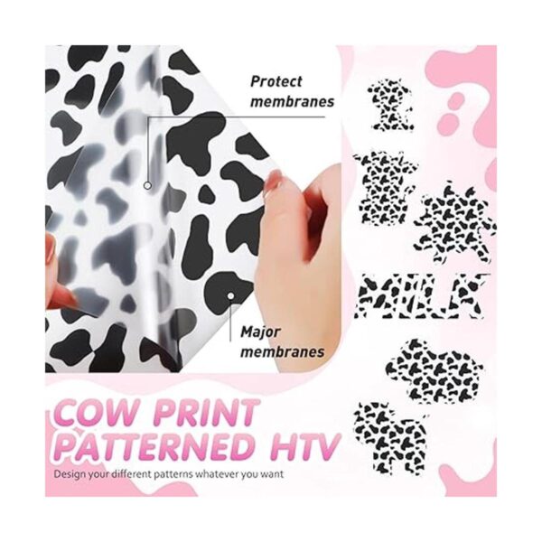Vinilo de transferencia de calor con patrón de vaca de