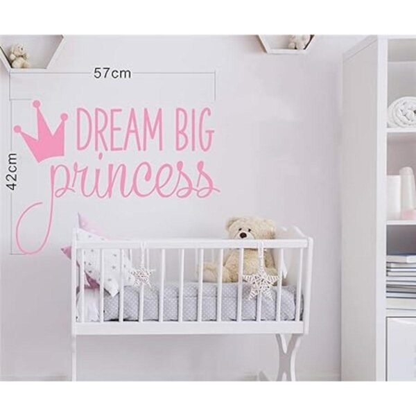 Vinilo adhesivo de pared Dream Big Princess con corona_2