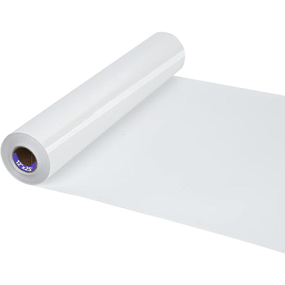 Vinilo HTV blanco para planchar de 12 x 25 pies rollo de