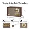 Victrola Radio Bluetooth de madera retro FMAM con esfera_4