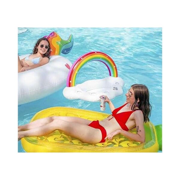 Vickea Soporte inflable para bebidas de nube de arcoíris_5