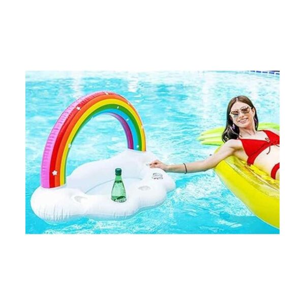 Vickea Soporte inflable para bebidas de nube de arcoíris_3