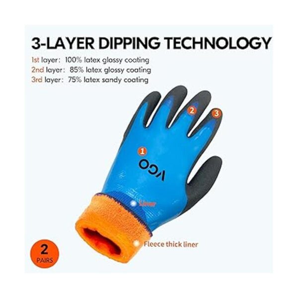 Vgo 2 pares de guantes de invierno con triple_2