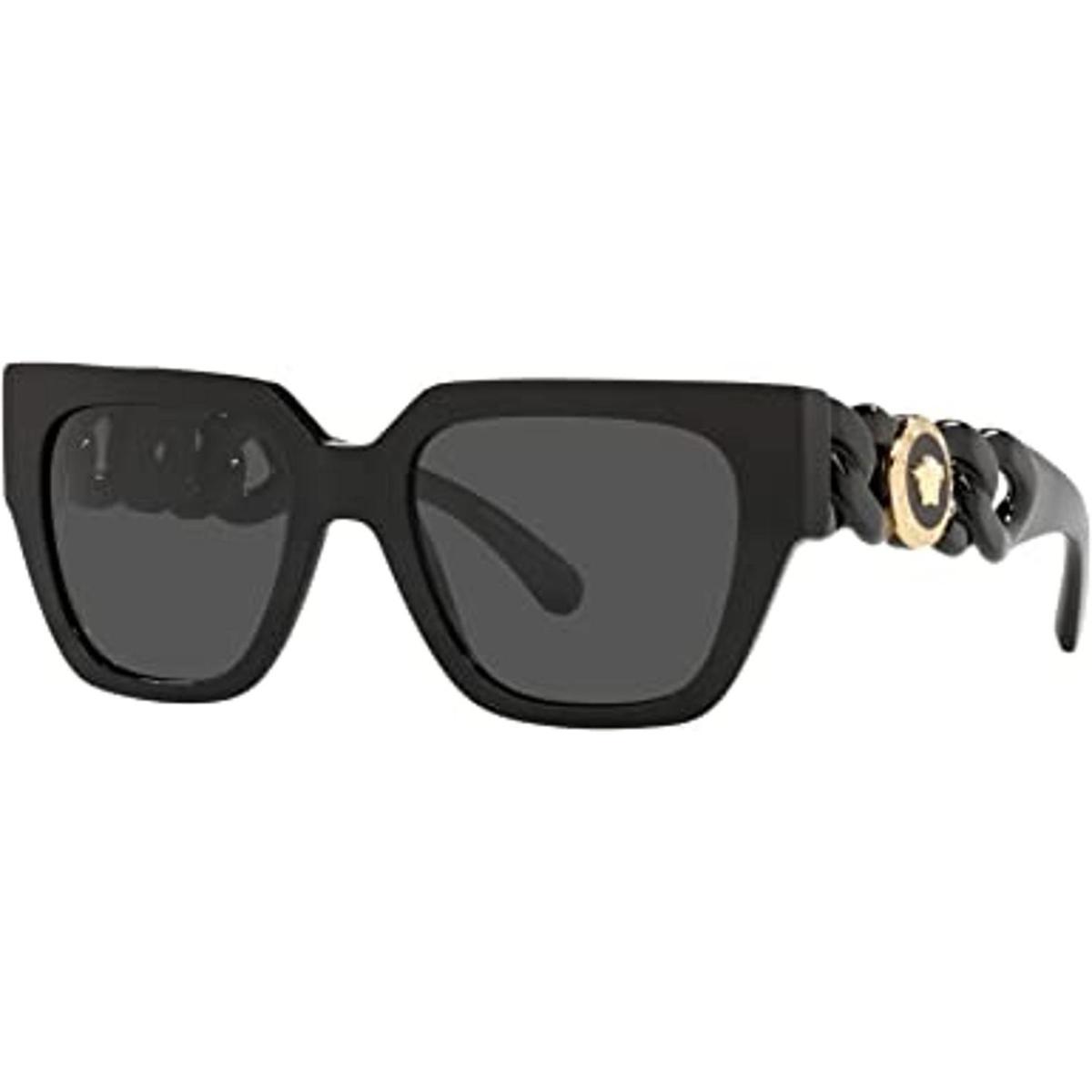 Versace Gafas de sol con montura negra lentes gris