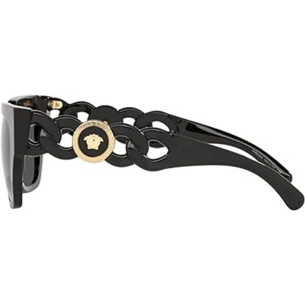 Versace Gafas de sol con montura negra lentes gris_4