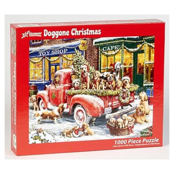 Vermont Christmas Company Rompecabezas de Navidad Doggone_2