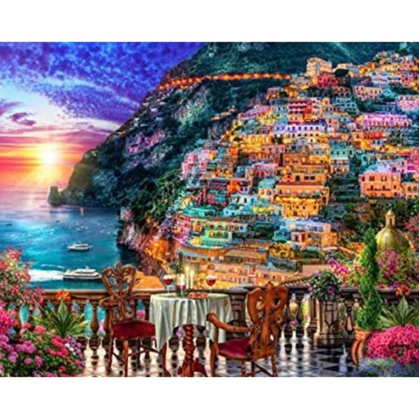 Vermont Christmas Company Positano Sunset Jigsaw Puzzle_1