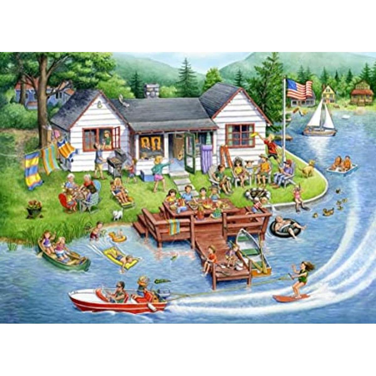 Vermont Christmas Company Lake House Jigsaw Puzzle 1000
