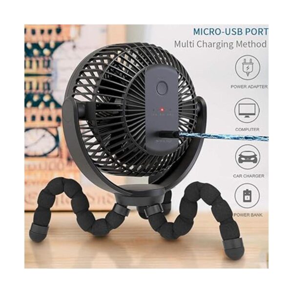 Ventilador recargable de 5000 mAh ventilador de clip con_6