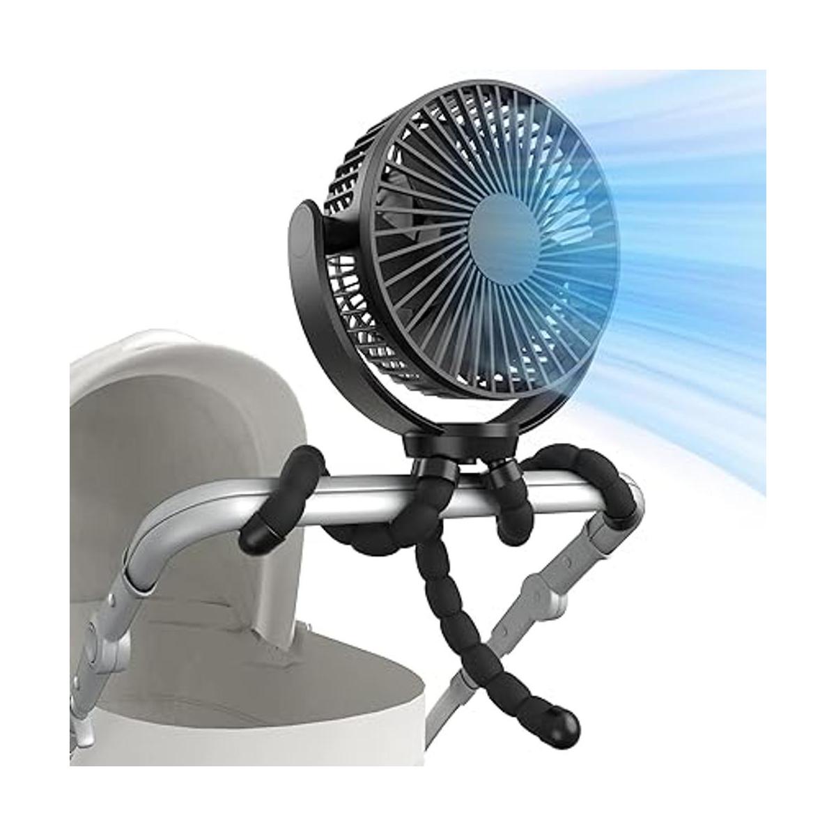 Ventilador recargable de 5000 mAh ventilador de clip con