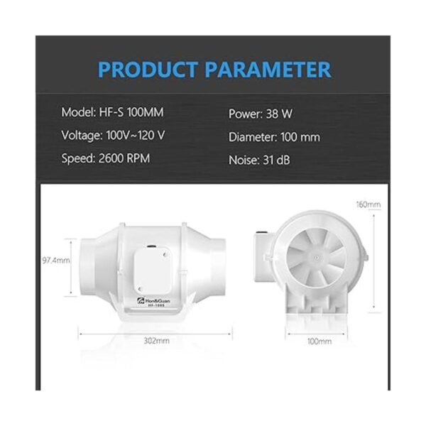 Ventilador tubular HonGuan HSS Series de alta eficiencia_2