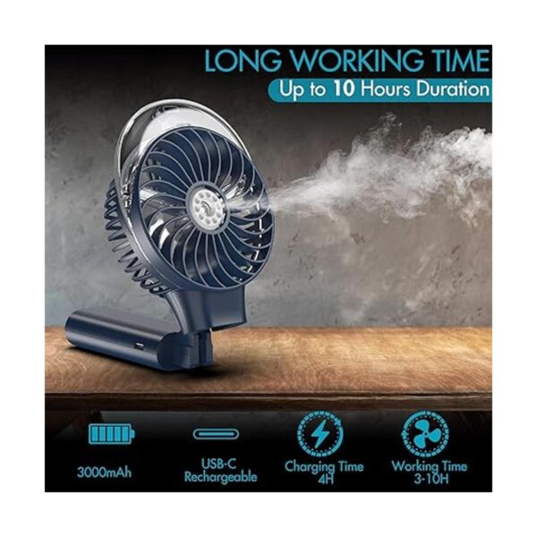 Ventilador rociador de mano portátil y recargable de 3000