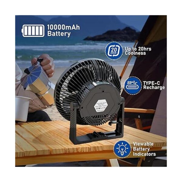Ventilador recargable de 10000 mAh funciona con pilas_5