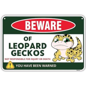 Venicor Decoración de letrero de gecko de leopardo 8 x 12_1