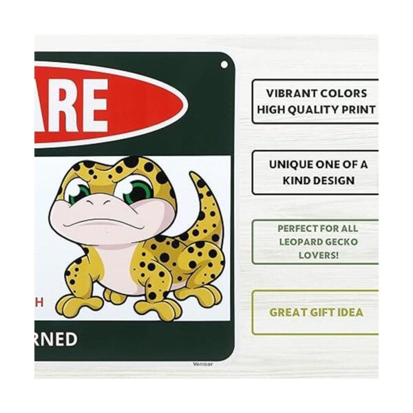 Venicor Decoración de letrero de gecko de leopardo 8 x 12_3