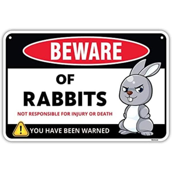 Venicor Beware of Rabbit Decoración de letrero de 8 x 12